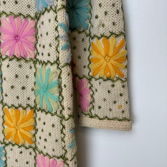 Vintage Lilly of California Granny Square Midi Cardigan Retro | Pastel | SZ M/L - Picture 11 of 13